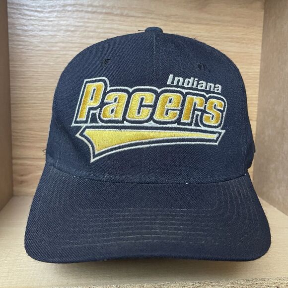 Vintage Indiana Pacers Starter Fitted Wool Hat Cap RARE Size 7 - 7 3/4 - Picture 2 of 16